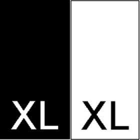 Woven Labels, Size 40 (250 pcs/pack) - Black Woven Labels, Size XL (250 pcs/pack)