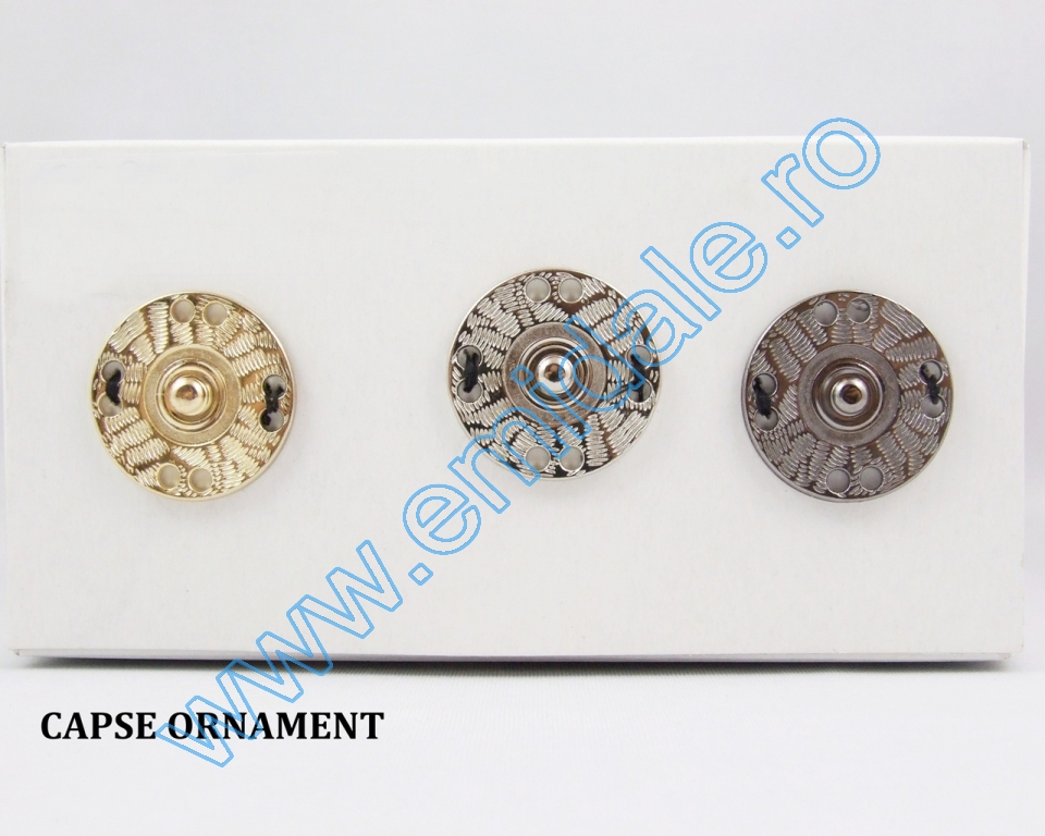 Capse de Cusut Decorative, 30 mm, Auriu, Argintiu, Negru (50 perechi/punga)