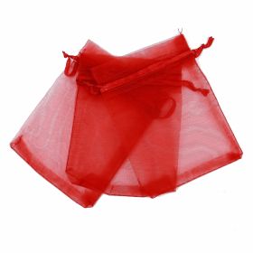 Cutii de Cadou si Prezentare - Saculet Organza, 9x12 cm, Rosu (10bucati/pachet)