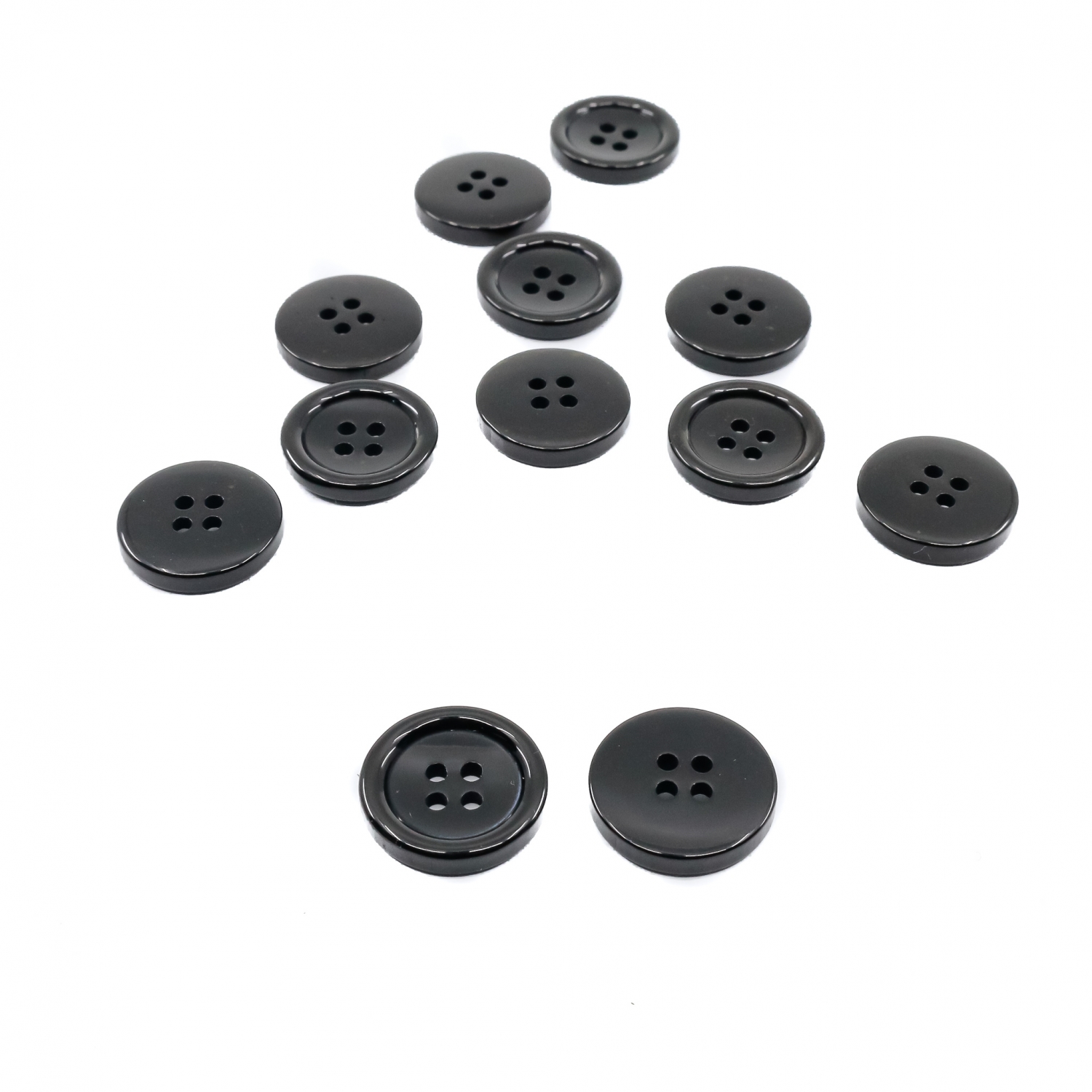 4 Holes Buttons TR43/32, Black (1000 pcs/pack)