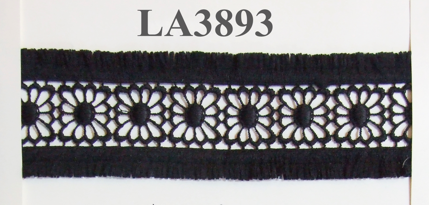 Lace with Fringes, width 55 mm, Black (12.8 m/rola)Code: LA3893