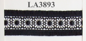 Lace  (13.50 meters/roll) Code: 510516 - Lace with Fringes, width 55 mm, Black (12.8 m/rola)Code: LA3893