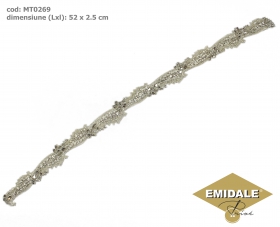 Aplicatii cu Strasuri din Sticla, 8.5x4.7 cm (1 bucata/pachet) Cod: BW-29 Aplicatii cu Cristale MT0269