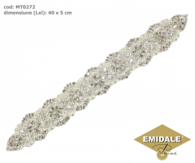 Aplicatii cu Margele si Strasuri, 13.5x3.5 cm (6 bucata/pachet) Model 12 Aplicatii cu Cristale MT0272