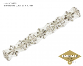Aplicatii cu Strasuri din Sticla, 7.2x4.5 cm (1 bucata/pachet) Cod: BW-27 Aplicatii cu Cristale MT0335