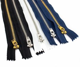 Metallic Zippers -  18cm Metallic Zipper with 4 mm Teeth  (50 pcs/pack)