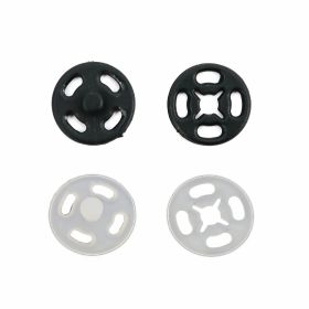 Capse la Set - Capse de Cusut din Plastic, 13 mm, Alb, Transparent, Negru (1000 seturi/pachet) 