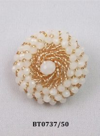Nasturi Plastic cu Picior BP391, Marimea 48 (50 buc/pachet) Nasturi cu Margele (10 buc/punga)