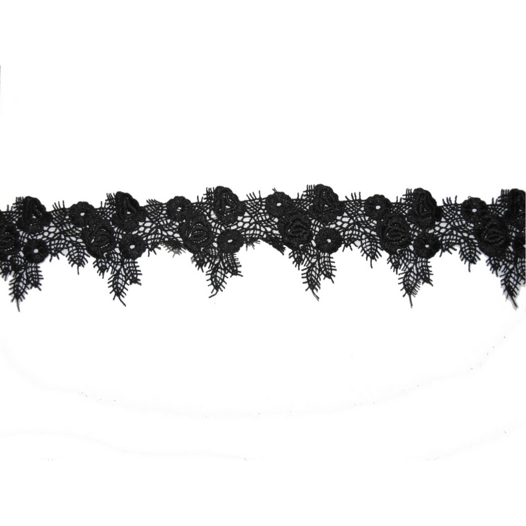 Dantela, latime 60 mm, Neagra(1 m/rola)Cod: JS01032 
