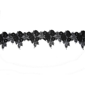 Lace with Rhinestones, width 27 mm (10 meters/roll)Code: C13241 - Black Lace, width 60 mm (14 m/roll)Code:JSO1032