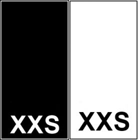 Black Woven Labels, Size 36 (250 pcs/pack)  - Black Woven Labels, Size XXS (250 pcs/pack)