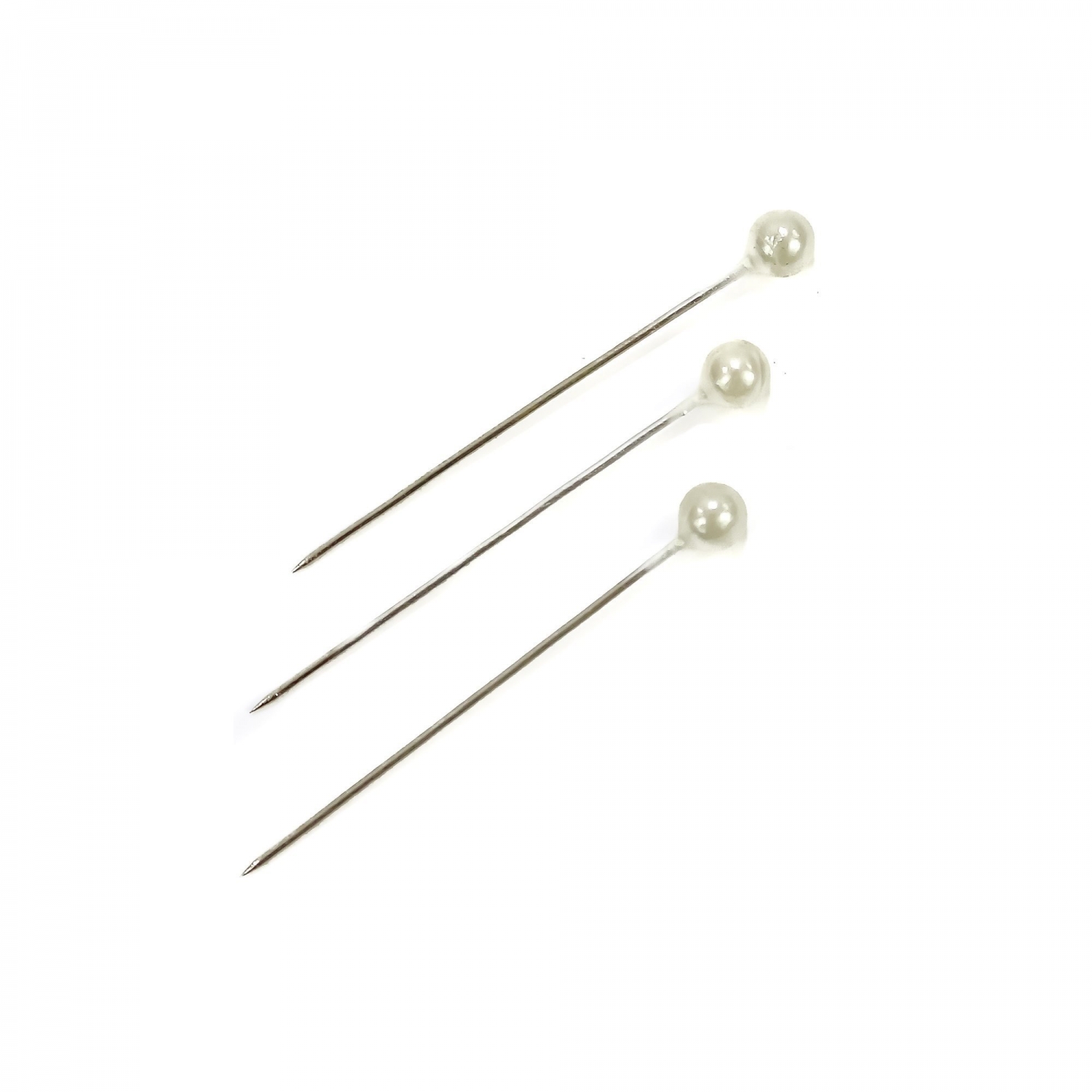 Bolduri cu Cap din Plastic, Albe, Lungime 38 mm (36 rozete/cutie) - 2