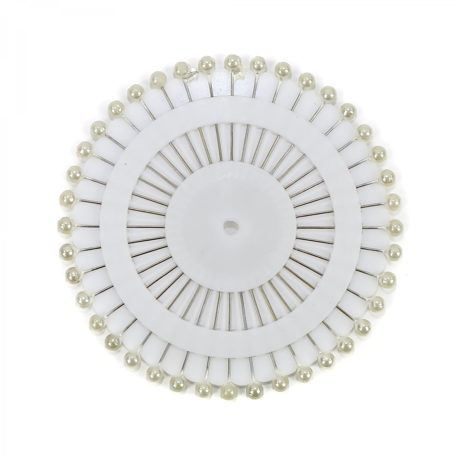 Bolduri cu Cap din Plastic, Albe, Lungime 38 mm (36 rozete/cutie) - 3