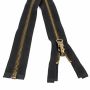 Black Reversible Metallic Zipper 80cm (50 pcs/pack) - 1