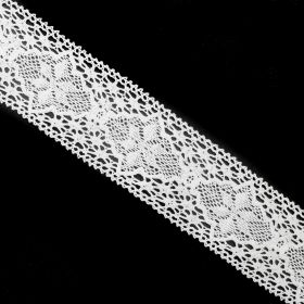 Dantela, latime 70 mm, Negru (13.50 metri/rola)Cod: LA1558 Dantela Brodata, latime 56 mm (27.432 metri/rola)Cod: 0621-2089