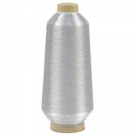 Metallic Thread Spool, 100 m/spool (10 spools/pack) - Embroidery Silver Metallic Thread, Silver, 125 gr/cone