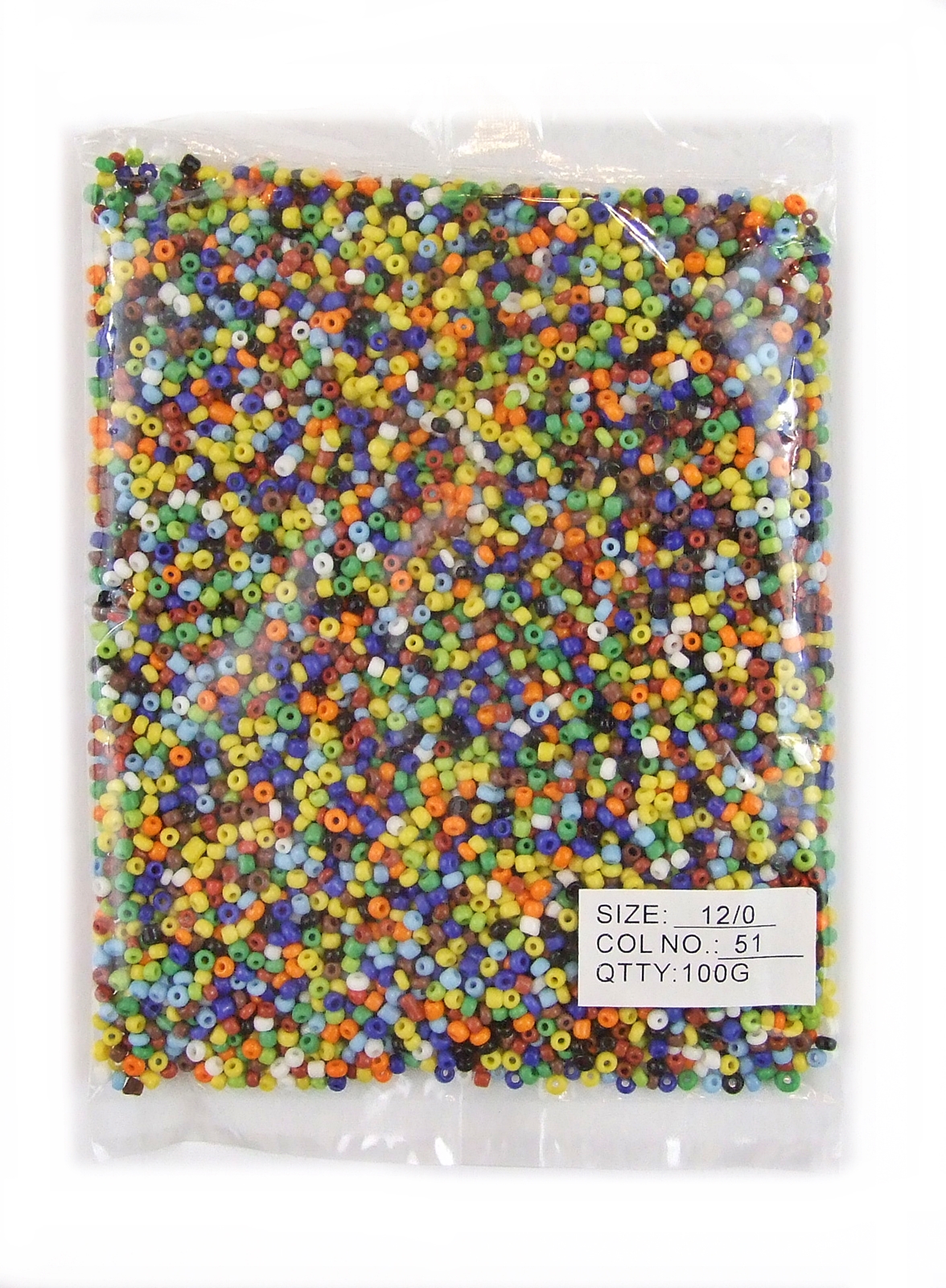 Multicoloured Glass Beads (100 gr/bag)