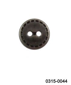 Plastic Button JU062, Size 24, Silver (100 pcs/pack) - Two-Holes Buttons 0315-0044/18 (200 pcs/pack) 