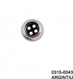 Nasture Plastic Metalizat ABH024-4, Marimea 36 (144 buc/pachet) - Nasturi cu Patru Gauri 0315-0043/16 (200 bucati/punga)