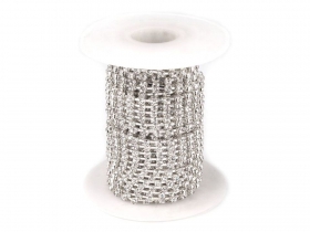 Sintetic Crystal Round Beads, 4 mm (100 pcs/bag)Code: 340455 - Silver Rhinestone Trimming (9 meters/roll)