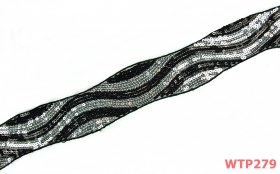 Lace with Sequins, width 45 mm (1 meters/roll)Code: C13015 - Lace with Sequins, width 60 mm (1 meters/roll)Code: WTP279