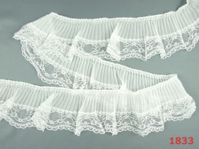 Dantela LA0083-2 (14 yards/rola) Alb Dantela 1833 (25 metri/rola)