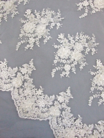 Metraje Rochii de Mireasa Dantela 34300, Culoare: Alba, (1 metru)