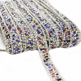 Iron-on Trim/Border with Rhinestones, LA3302 (19,5 yards/roll) - Iron-on Trim/Border with Rhinestones, 15 mm (9.05 meters/roll)Code: LA3060