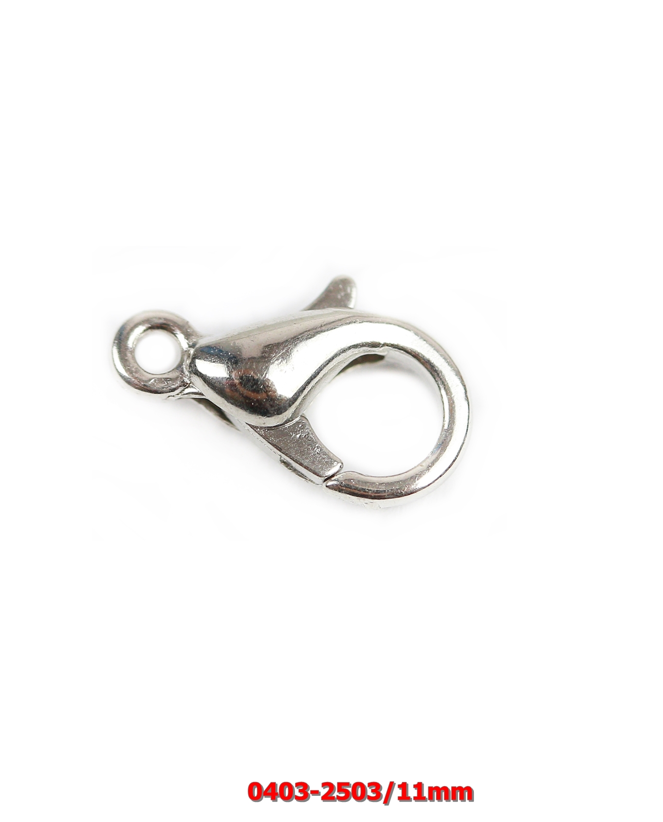 Lobster Claw Clasps, lenght 11,5 mm (100 pcs/bag)