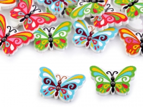 Wooden Decorative Buttons - Wooden Decorative Buttons (25 pcs/pack) Model: Butterfly