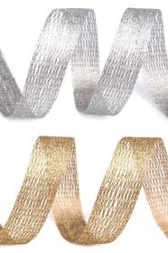 Decoratiuni Craciun Panglica Plasa din Lurex si Fir Metalic, latime intre 1.5 - 12.5 cm (10 metri/rola) Cod: 420834