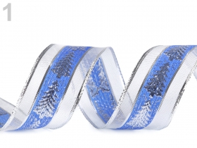Banda Tricolor 50 mm ( 50 metri/rola ) Panglica cu Lurex si Intaritura de Sarma pe Margini (18 metri/rola) Cod: 430292