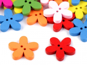 Wooden Decorative Buttons - Wooden Decorative Buttons (25 pcs/pack) Model: Flower