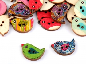 4 Holes Buttons, 13 mm (144 pcs/bag)Code: 3372/13 - Wooden Decorative Buttons (25 pcs/pack) Model: Bird