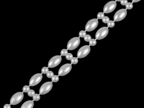Perle Sirag 3mm, Negru (12 siraguri/pachet) Banda Perle, Latime 10 mm (20 metri/rola)