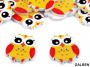 Wooden Decorative Buttons (25 pcs/pack) Model: Owl - 3