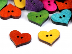 Wooden Decorative Buttons - Wooden Decorative Buttons (25 pcs/pack) Model: Heart