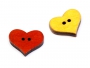 Wooden Decorative Buttons (25 pcs/pack) Model: Heart - 2