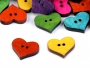 Wooden Decorative Buttons (25 pcs/pack) Model: Heart - 1