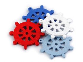 Flower Sew-On (10 pcs/pack)Code:  550185 - Wooden Pendant, Ridder, Anchor, Ship (25 mix pcs/pack)