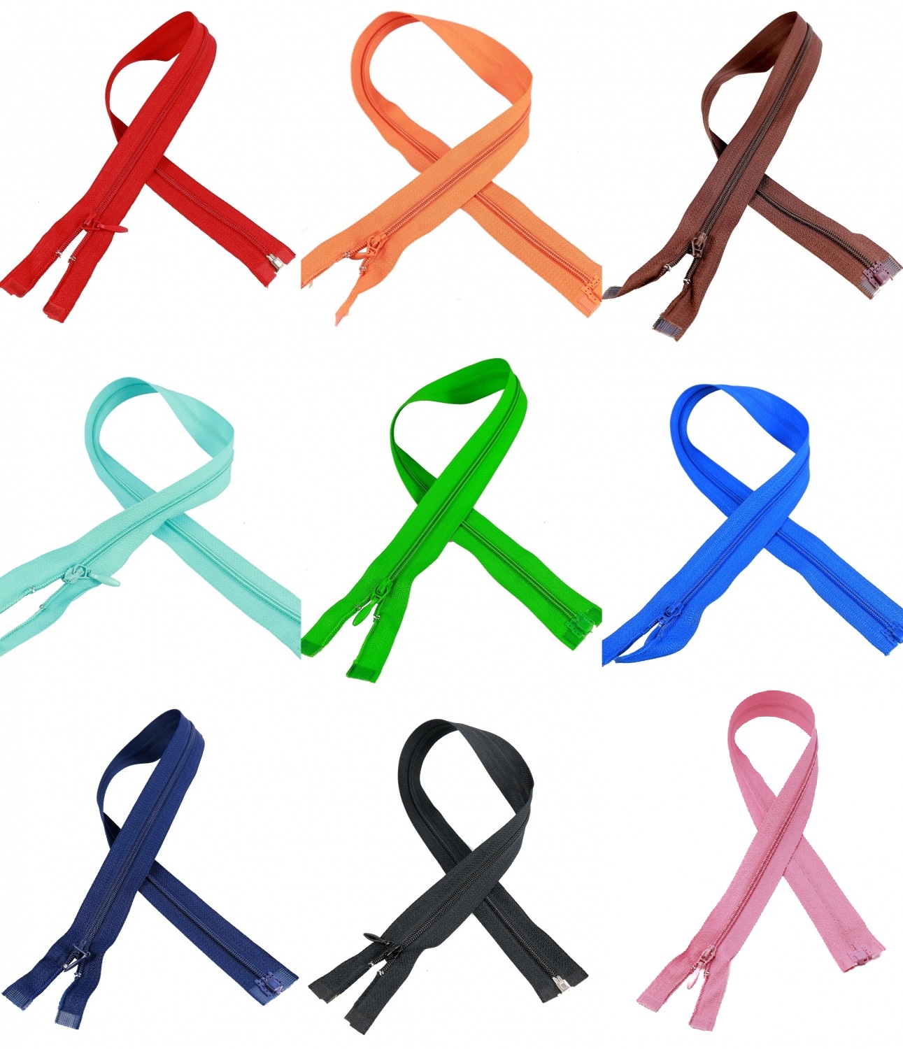 50 cm Nylon Zipper, Blue (100 pcs/pack)