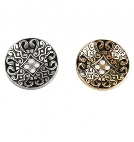 Buttons A832, Size 48, Silver (100 pcs/pack) - 4 Holes Buttons S507, Size 24L (100 pcs/pack)