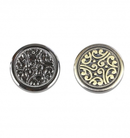 Buttons A832, Size 48, Silver (100 pcs/pack) - Shank Buttons S584, Size 36L (100 pcs/pack)