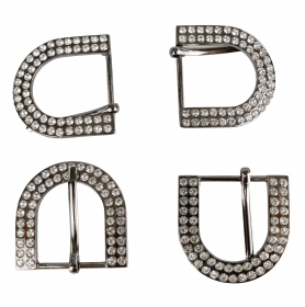 Clips Bretele, 20 mm (10 buc/pachet) - Catarame Metalice cu Strasuri, 30 mm (10 buc/pachet)Cod: N14772-30MM