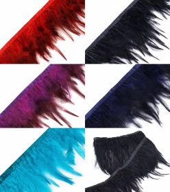 Feathers - Feather Trim with Rooster Feathers, width 12 cm (5 meters/pack)