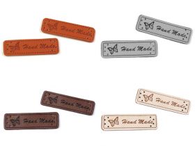 Wooden and Leather Imitation Labels - Eco Leather Clothing Label, 15x50 mm (50 pcs/pack) Code: 390598