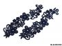 Sew-on Black Lace Flower Applique , 8x27 cm (6 pcs/pack) - 3