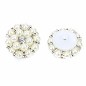 Nasturi cu Picior BG1-9, Marimea 28 (100 buc/pachet) Nasturi cu Picior Decorati cu Perle si Strasuri, 35 mm (10 buc/pachet) Cod: BT0725