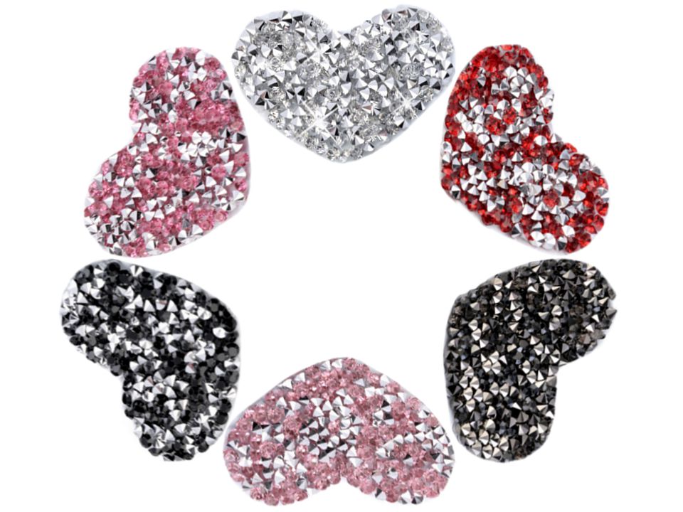 Iron-On Patch with Sequins, Heart (10 pcs/pack) Code: 390690