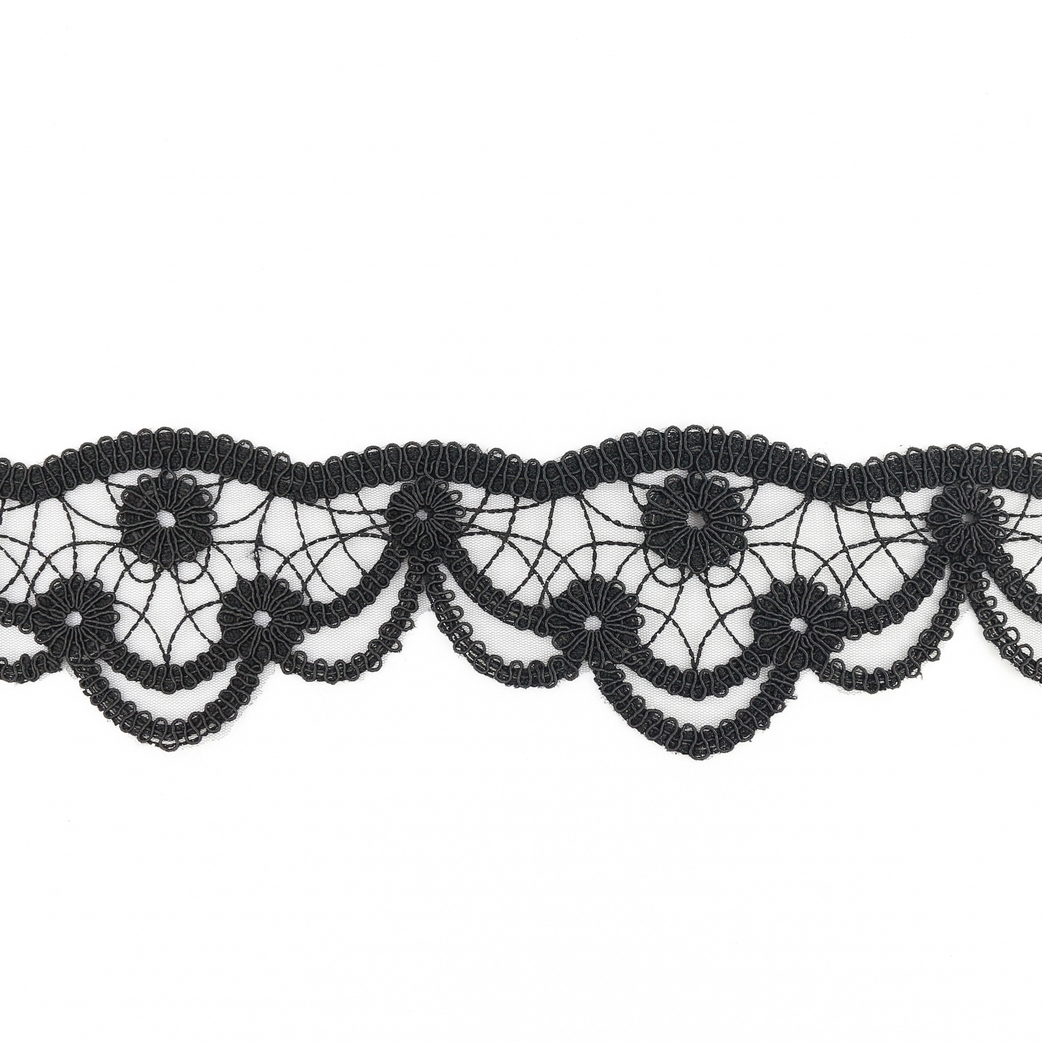 Border Lace Embroidered Trim Tulle, 90 mm (8.6 m/roll) Code: 14067